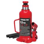 Cric hidraulic tip butelie Strend Pro 12 t, 227–457 mm, robust