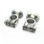 Set borne baterie auto Carguard din aluminiu, plus/minus, contact ferm