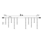 Perdea luminoasă cu 100 LED-uri albe, IP44, 2,2 m, 8 programe