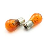 Set 2 becuri auto PY21W portocalii 12V 21W BAU15s, sticlă quartz Carguard