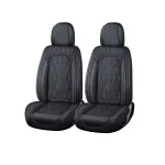 Set huse auto premium Carguard Deluxe pentru 5 locuri, piele ecologică perforată, negru