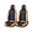 Huse auto premium Carguard Deluxe 5 locuri, piele eco perforata, maro caramel