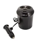 Încărcător auto multifuncțional Carguard cu 2 USB și 2 prize brichetă