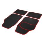 Set covorașe auto textile universale Carguard, negru-roșu, 4 piese 4 mm