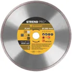 Disc diamantat plin Strend Pro 230 mm pentru tăiere umedă, ceramică/piatră