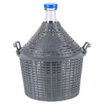 Damigeana din sticla 10 L pentru vin si tuica, cu protectie si dop