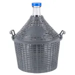 Damigeana din sticla 10 L pentru vin si tuica, cu protectie si dop