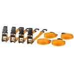 Set 4 chingi cu clichet Strend Pro 25 mm, 4,5 m, sarcină max. 500 kg