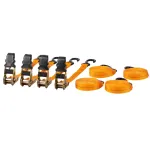 Set 4 chingi cu clichet Strend Pro 25 mm, 4,5 m, sarcină max. 500 kg