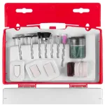 Set accesorii mini pentru șlefuire Strend Pro RGT1024, 24 piese, cu tijă
