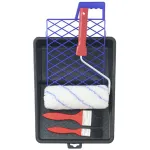 Set de vopsit Brosse PS012A cu trafalet, pensule și tăviță, 6 piese