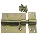 Zăvor pentru ușă T0126, 100x2 mm, galvanizat, cu șuruburi incluse