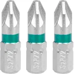 Set biți Strend Pro Pozidriv PZ2 pentru șurubelniță, 3 bucăți