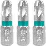 Set biți Strend Pro Pozidriv PZ3, 3 bucăți, prindere hex 1/4"