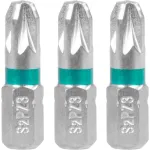 Set biți Strend Pro Pozidriv PZ3, 3 bucăți, prindere hex 1/4"