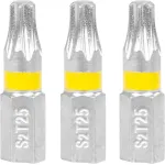 Set biți Torx TX25 Strend Pro, 3 bucăți pentru șurubelniță/mașină de înșurubat