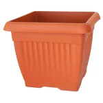 Ghiveci pătrat TERRA din PVC 3,5 L, 190x190x160 mm, culoare teracotă