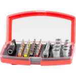 Set biți și tubulare Strend Pro, 34 piese, 25 mm, S2/CrV, cu suport