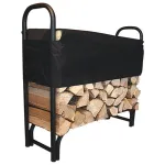 Suport pentru lemne de șemineu Homefire LR800 cu husă, 39,3x126,2x118 cm