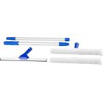 Set racletă pentru geamuri Neco 2x230 mm, cu lavetă și mâner telescopic