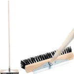 Mătură stradală Geco U400.3 DUO WH 400 mm, peri PVC/oțel, cu coadă