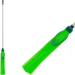 Mătură MagicHome Wicker verde cu coadă metalică 165 cm, 15x59 cm