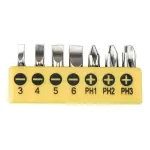 Set biți Strend Pro YF40516, 7 piese S2 (plat 3-6 mm, PH1-PH3)