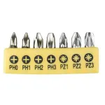 Set biți Strend Pro YF40517, 7 piese S2 (PH0-3, PZ1-3) pentru șurubelniță