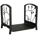 Suport pentru lemne de șemineu Homefire LH068B, metal, negru, 46x36x41 cm