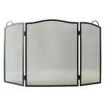 Paravan de protecție pentru șemineu FS1, 60x95 cm, negru, pliabil