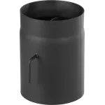 Racord fum HS 250/130 mm din oțel gros 1,5 mm, cu clapetă și mâner scurt