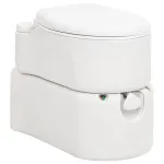 Toaletă de camping integrată, alb, 24+17 L HDPE și email  GartenMobel Dekor