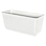 Ghiveci pentru balcon Ratolla P 12 L alb, cu farfurie inclusa