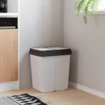 Coș de gunoi dublu, alb, 2x25 L GartenMobel Dekor