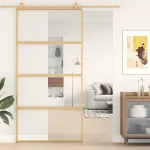 Ușă glisantă, auriu, 102,5x205 cm, sticlă ESG mată și aluminiu GartenMobel Dekor