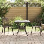 Set masă de grădină 3 pcs Bronz Aluminiu turnat GartenMobel Dekor