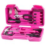 Set de scule roz pentru femei Strend Pro, 39 piese, în cutie