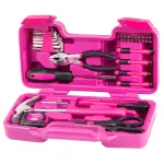 Set de scule roz pentru femei Strend Pro, 39 piese, în cutie