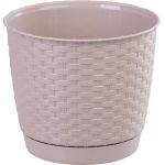 Kvetináč RATOLLA Round 190, mocca, s podložkou