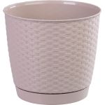 Kvetináč RATOLLA Round 250, mocca, s podložkou