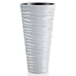 Ghiveci înalt SAND Slim 400 cu inserție, alb, 39x75 cm