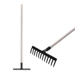 Grebla de grădină Strend Pro Premium R-606, 12 dinți, forjată, cu coadă din lemn