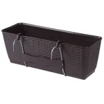 Jardinieră balcon RATOLLA Case PW 500 maro, cu tăviță și agățătoare