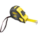 Ruletă GIANTOP 8 m cu frână, carcasă cauciucată și bandă 25 mm