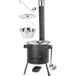 Set ceaun inox 13 L cu vatră Party și accesorii (capac, polonic, lingură)