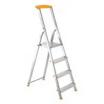 Scară din aluminiu ALVE Eurostyl Hobby 944A, 4 trepte, cu platformă și poliță, 150 kg