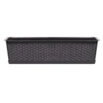 Jardinieră RATOLLA Case P 500 maro cu tavă, design ratan pentru balcon