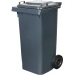 Pubelă de gunoi ICS 120L gri, cu roți, din plastic rezistent pentru deșeuri