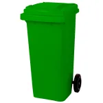 Pubelă pe roți ICS 120L verde din plastic rezistent, pentru colectarea deșeurilor