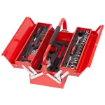 Trusă scule Strend Pro 64 piese cu tubulare 1/2 + 1/4, în cutie metalică